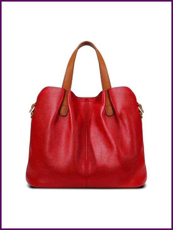 The BIG Tote: Large Tote Bag | leather handbags by KMM & Co Genuine Leather Large Capacity Tote Bag